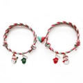 Detalle de pulseras de Navidad para parejas con corazón magnético y colgantes festivos - Imán Corazón Rojo Verde Estilo 5