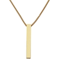 Collar minimalista con colgante de columna cuadrada dorada y cadena de caja moderna - Dorado