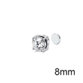 8mm cubic zirconia magnetic stud earrings with silver 4-claw setting for non-pierced ears - Silver Single (8mm)
