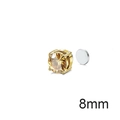 Magnetischer 8mm Champagner-Zirkon-Ohrclip in vergoldeter Krallenfassung ohne Ohrloch - Gold Einzeln (8mm)