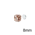 Magnetische Ohrringe mit Champagner-Zirkonia, roségolden, Durchmesser 8 mm - Roségold Einzeln (8mm)