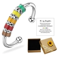 Stress relief silver spinner ring with colorful beads, gift card and sunflower box - Style 2 Gift Set (4970004600624)