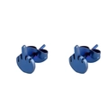 Pendientes punk azules de acero de titanio con gesto de dedo medio para hombre y mujer - Un par / Azul