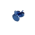 Punk style blue titanium plated middle finger hand gesture stud earrings for men and women - Single Piece / Blue