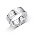 Gepolijste zilveren roestvrijstalen herenring met DAD en Love You Dad gravure - US 6 / Zilver