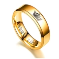 Polished gold His Queen crown ring made of stainless steel for couples jewelry gift - US 5 / Gold - His Queen