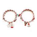 Pulseras navideñas para parejas con corazón magnético y colgantes de Papá Noel en rojo y verde - Imán Corazón Rojo Verde Estilo 4