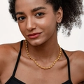 Elegante collar de eslabones de sol dorados para mujer con diseño de flores estilo vintage - Dorado