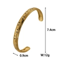 Dettaglio di un bracciale rigido placcato oro 18 carati con malocchio e misure - Stile Malocchio Distribuito Bohémien Dorato (ZHG1092 Multicolore 2) / Oro 18K / Colorato