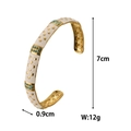 Dettaglio del bracciale dorato 18K con smalto bianco, motivo a stella e misure 7x0,9cm - Stile Stella Strass Blu Smalto Bianco (ZHG1092 Multicolore 4) / Oro 18K / Colorato
