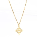 Collier en acier inoxydable doré avec pendentif nœud celtique et chaîne à mailles fines - Or