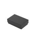 Minimalist black rectangle cardboard jewelry gift box with a two-piece lid and base design - Black Packaging Box / Medium