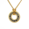Collana con pendente ad anello cavo in acciaio inossidabile dorato con lettere ebraiche - Catena a Croce 3MM (Stile 2 - Ebraico) / Oro
