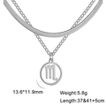 Collier double couche en acier inoxydable argenté avec pendentif signe Scorpion - Scorpion Acier