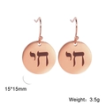 Dettaglio orecchini placcati oro rosa 18k con simbolo Chai e diametro di 15mm - Oro rosa