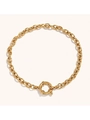 Dettaglio del bracciale a catena a graffetta placcato oro 18K con chiusura tonda OT - Catena a O (ZHB620金) / Oro