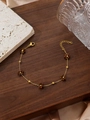 Detail von böhmischem Gold-Fußkettchen mit braunen Kristallblüten und verstellbarem Verschluss - Dunkelbraune Blumen (ZHB629 Mehrfarbig 4)