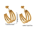 Detail of 25mm gold triple-layer spiral hoop earrings showing dimensions and 7.7g weight - Triple Spiral Hoop Earrings (ZHE311 Gold)