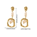 Guida alle dimensioni dettagliata per orecchini pendenti con perle dorate 18k - Orecchini pendenti con perle artificiali geometrici lava (ZHE2024 Gold) / Oro