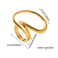 Guida alle dimensioni per anello dorato a onde con misure dettagliate e peso del prodotto - 7mm / Stile Irregolare Ondulato (ZHR2596)