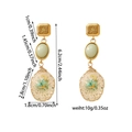 Detailed size chart of vintage floral earrings with length 6.2cm and weight 10g parameters - Green Yellow Dried Flower Style (ZHE226-Green)