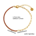 Dettaglio del bracciale dorato con intarsio di cristalli e catena a graffetta con misure - Zirconia rosa (ZHB219 Rosa)