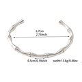 Übertriebenes 18K vergoldetes elastisches Manschettenarmband mit Strass im Bambus-Design - Stil (ZHG996) / 18K-Gold / Stahlfarben