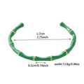 Detail showing dimensions of green bamboo style 18K gold plated stretch bracelet - Style (ZHG996) / 18K Gold / Green