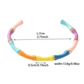 Detail view of colorful enamel bamboo bracelet showing dimensions and weights - Style (ZHG996) / 18K Gold / Colorful