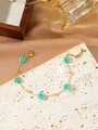 Handgemachtes Goldkettenarmband mit türkisen Kristallblumen und verstellbarem Verschluss - Türkisfarbene Blume (ZHB630多色17)