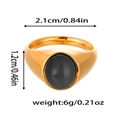 Dettaglio delle dimensioni dell'anello a sigillo dorato con pietra naturale nera ovale - Taglia 7 / Stile Sigillo Pietra Preziosa Nera Ovale (ZHR205) / Oro