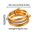 Dettaglio anello oro multistrato con zirconi che mostra dimensioni e peso di 4 grammi - Taglia 7 / Stile Strass Pavé Combinato Multistrato (ZHR1853) / 6mm / Oro