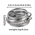 Dettaglio delle dimensioni dell'anello multistrato in acciaio argento con zirconi incastonati - Taglia 7 / Stile Strass Chiara Multistrato Argento (ZHR1847) / Argento
