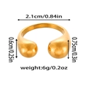 Tabella taglie dettagliata per anello aperto dorato con diametro 2,1 cm e peso 6g - Stile Sfera Arrotondata Asimmetrica (ZHR2186)