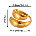 Dettagli dimensionali dell'anello a goccia con indicazione di altezza, diametro e peso - Stile Goccia d'acqua Esagerata (ZHR2185)