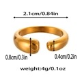 Tabella taglie dettagliata con dimensioni dell'anello placcato in oro 18 carati - Stile Spesso Asimmetrico Minimalista (ZHR2192)