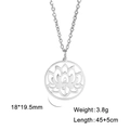 Detailed view of lotus yoga pendant with 18x19.5mm dimensions and 45+5cm steel chain - 45+5cm / Steel