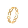 Minimalist gold stainless steel ring with hollow infinity loop design on white background - US 6 / Gold