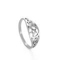 Bague vintage en acier inoxydable avec pentagramme et nœuds celtiques ajourés argent - US 6 / Acier