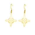 Minimalistische goldene Edelstahl-Ohrhänger mit hohlem geometrischem Sternanhänger - Gold