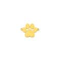 Conector de pata de perro dorada de acero inoxidable con corazón para joyería DIY - Dorado