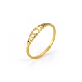 Anillo de acero de titanio dorado con diseño de fases lunares caladas y pulido - US 7 / Dorado