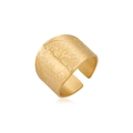 Vintage gouden roestvrijstalen ring met levensboom, noorse runen en matte afwerking - US 8 / Goud