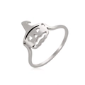 Silver hollow pumpkin wizard hat ring in polished stainless steel for Halloween - Size 7 / Steel