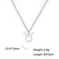Collar signo Tauro de acero inoxidable plateado con cadena de 45cm y dimensiones - Tauro - Acero