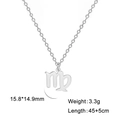 Collar de signo zodiacal Virgo en acero inoxidable plateado con medidas y cadena ajustable - Virgo - Acero