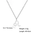 Collar con colgante de signo zodiacal Leo en plata y acero, cadena de 45+5cm - Leo - Acero