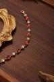 Bracelet vintage plaqué or avec zircons rouges et transparents de taille marquise - Or 18 carats / Rouge & Blanc Marquise (ZHB444金)