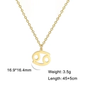 Collar con colgante del signo Cáncer en acero inoxidable dorado con diseño calado - Cáncer - Dorado
