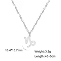 Collar de signo zodiacal Capricornio plateado en acero pulido con dimensiones dadas - Capricornio - Acero